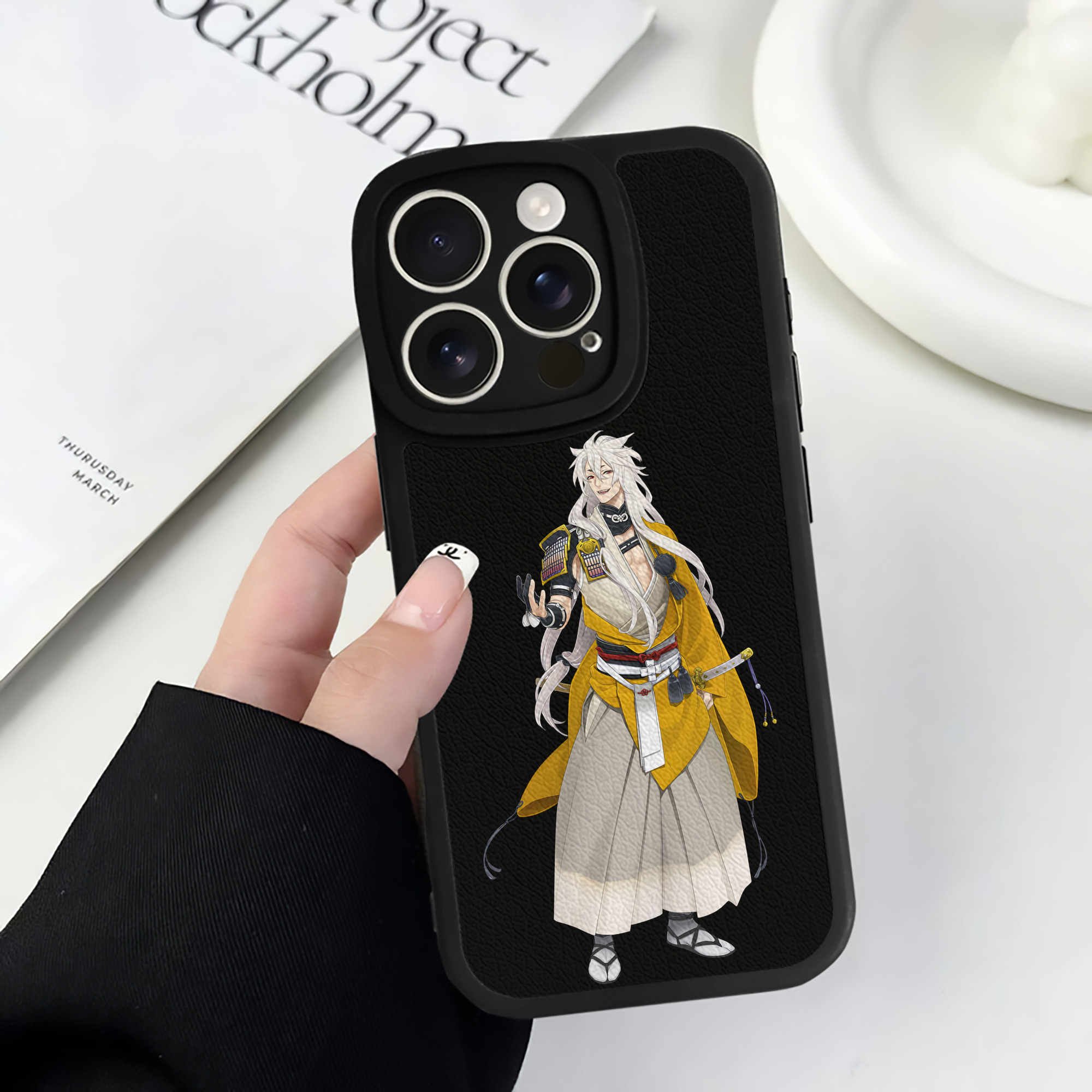 （画像用） 刀剣乱舞 Touken Ranbu 【iPhone 16シリーズ対応】シリコンスマホケース（レザー調） 材質：シリコン